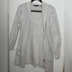 Cyrus Women's Light Gray Hooded Cardigan